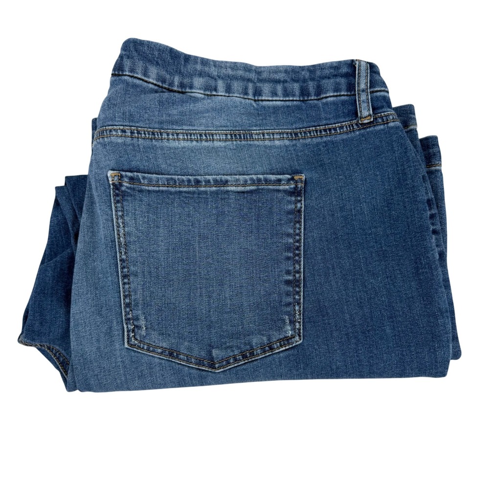 Kut From The Kloth Cropped Jeans Women 22W Blue Excellent Wide Leg Patch Pocket